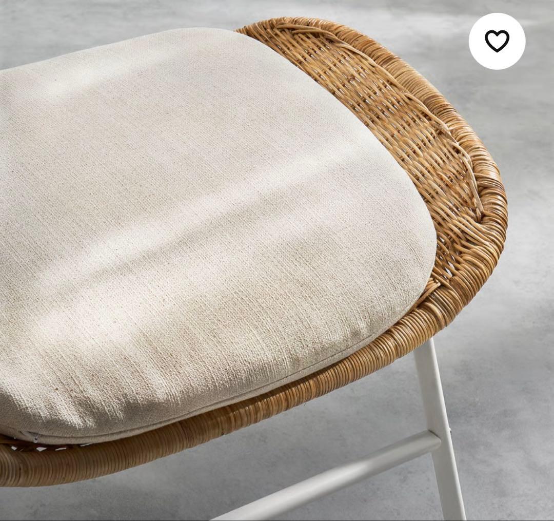 IKEAフリークソースオットマン籐リーサーネナチュラルクッション