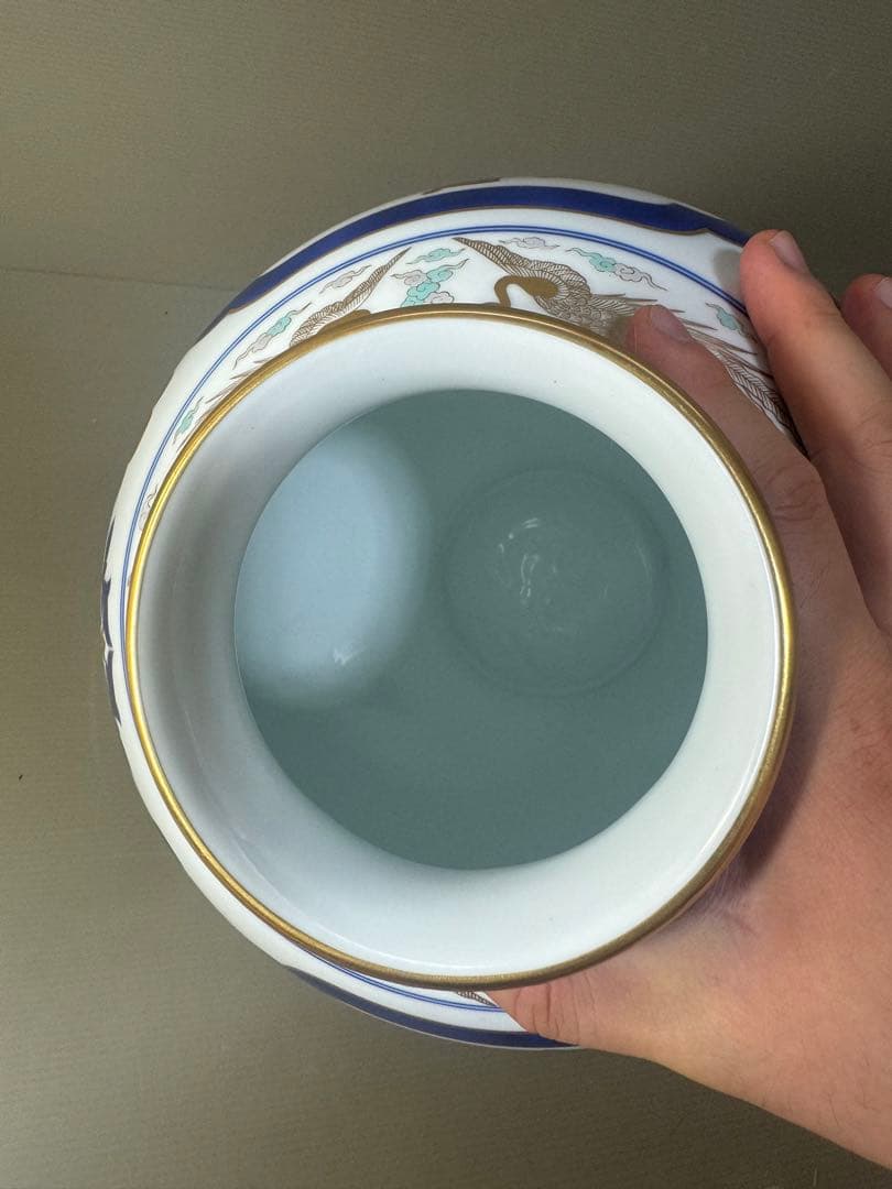 2456 希少 オールド香蘭社 ハイライン 南蛮渡来船 和蘭陀人 花瓶 金彩