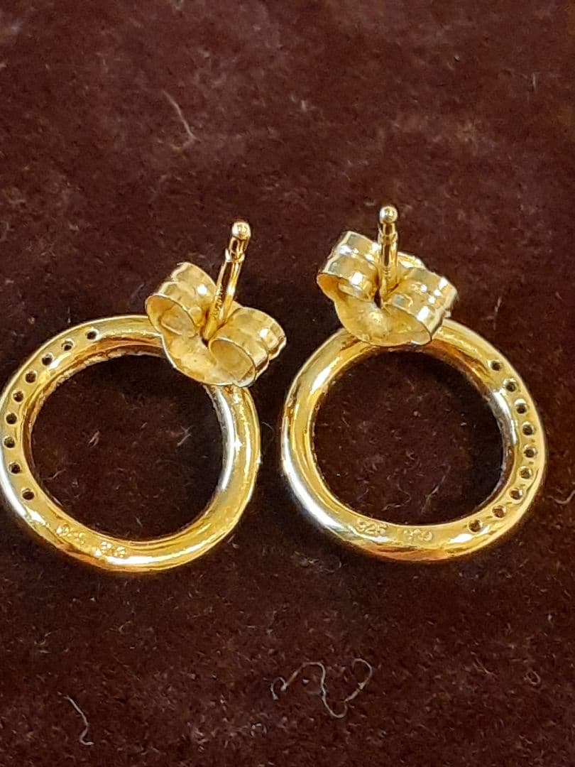 エテ ビジューサークルピアス ete/サークル ビジュー ピアス/イエロー