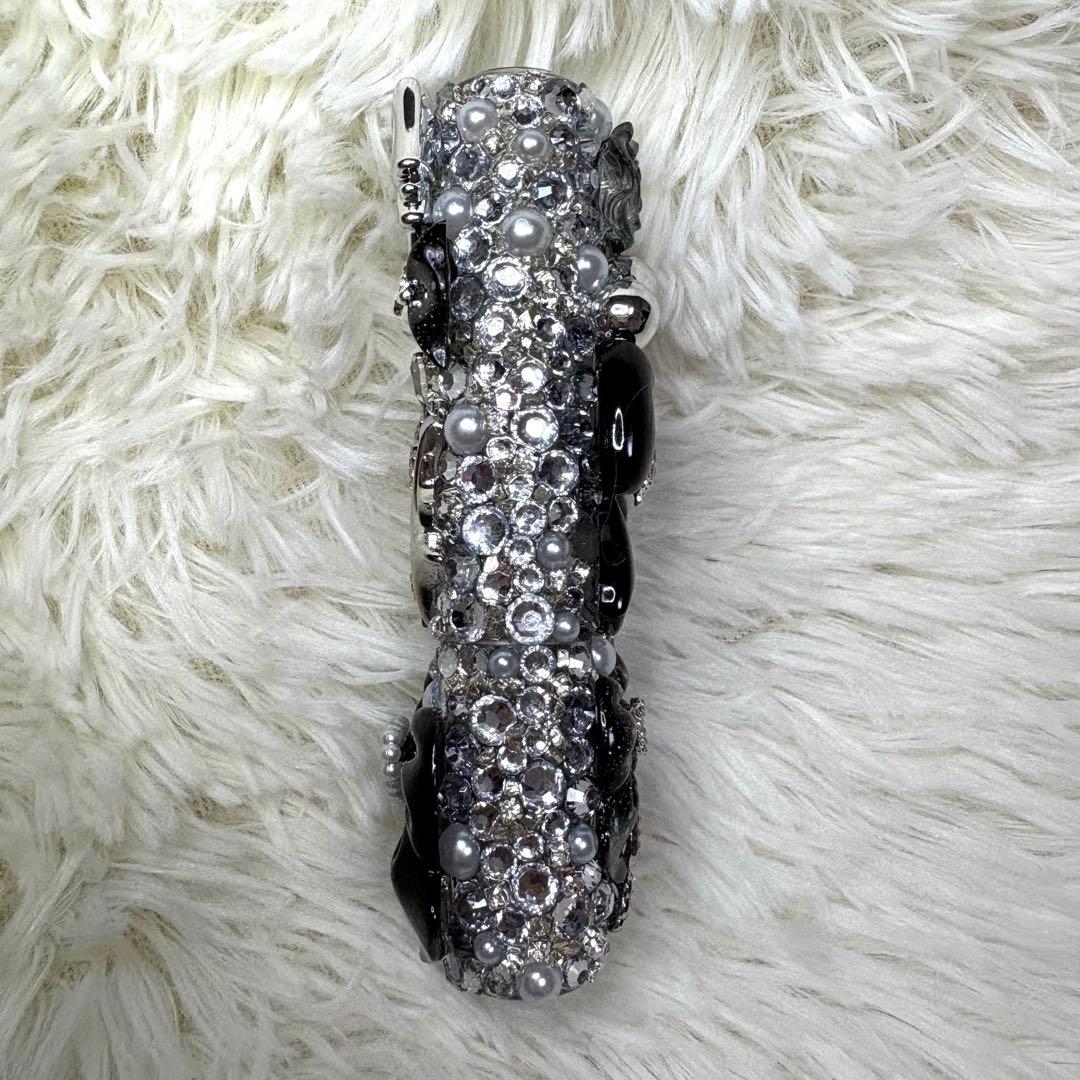 IQOS アイコス　イルマワン　イルマi ケース　デコ　ブラック×シルバー