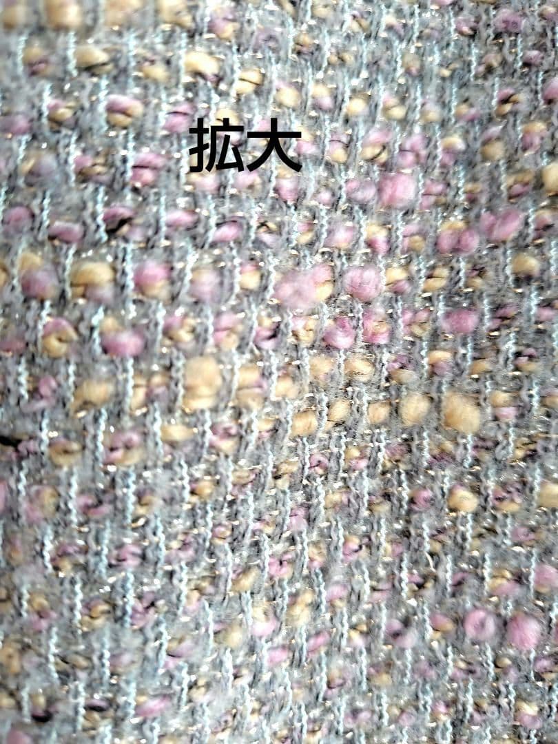 CHANEL ブルーグレー系ツイード　スカート　秋冬　フランス製