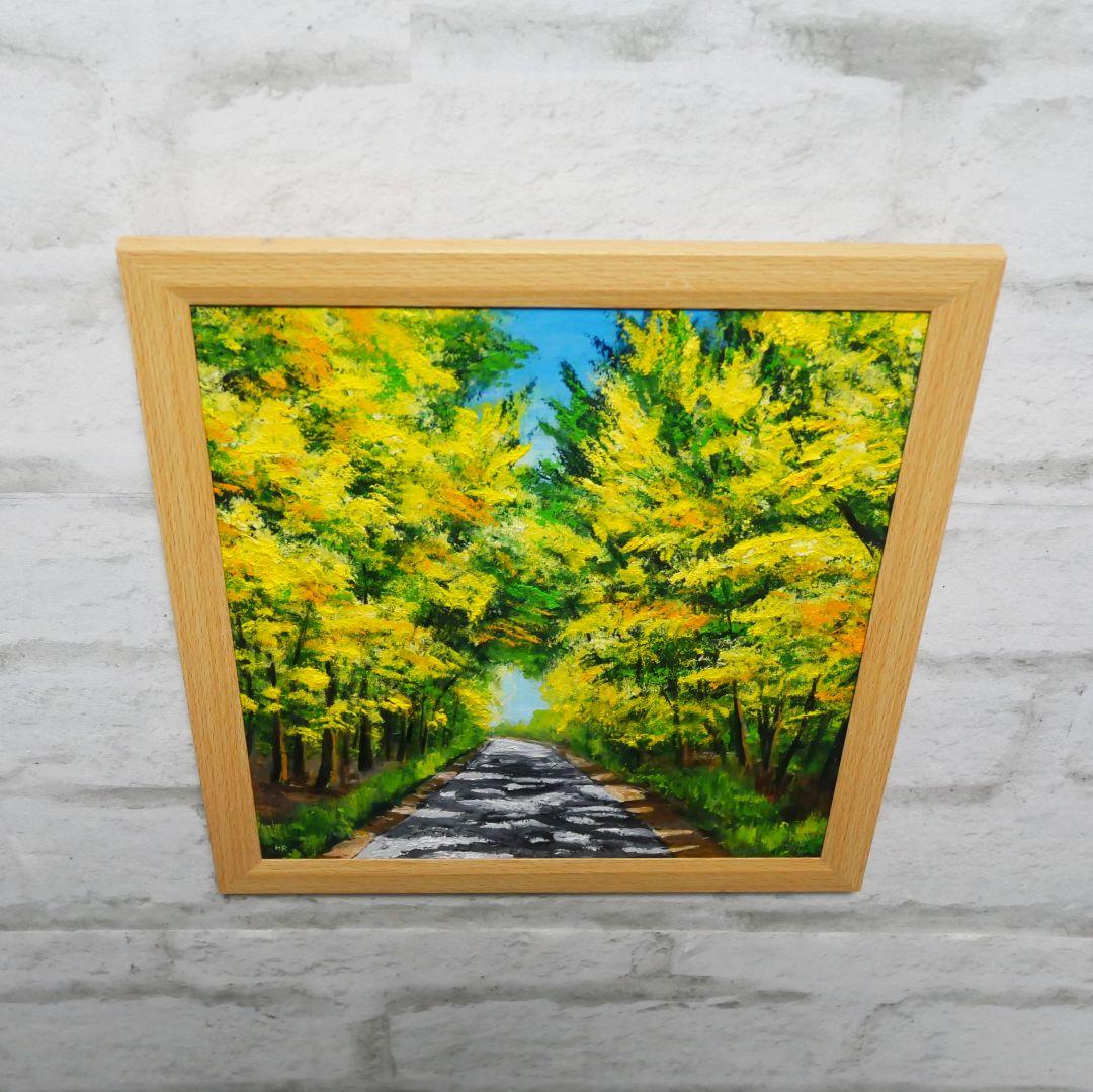 油絵 油彩 油彩画 絵 絵画【ミモザの道】