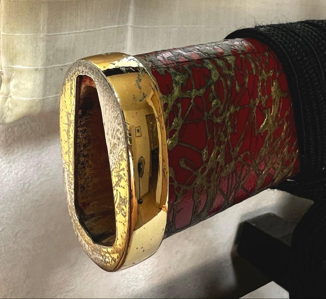 日本武具美術 模擬刀 模造刀 装飾鞘 赤金雲 大刀 豊臣秀吉刀