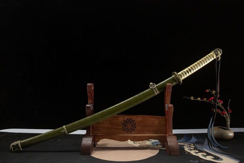 【軍緑】98式軍刀 武具　刀装具　日本刀　模造刀 居合刀 武士道 指揮刀 鋼刀