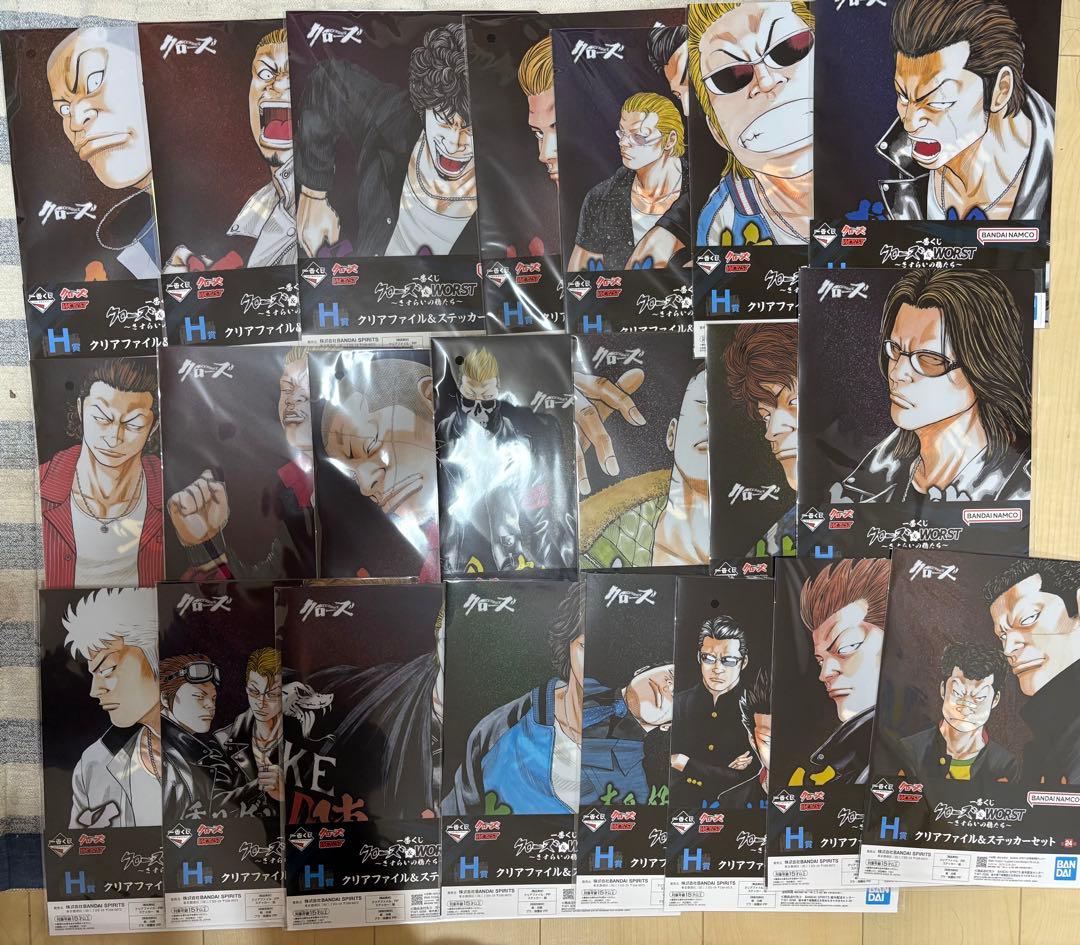クローズ 一番くじ H賞 クリアファイル＆ステッカーセット 22点セット