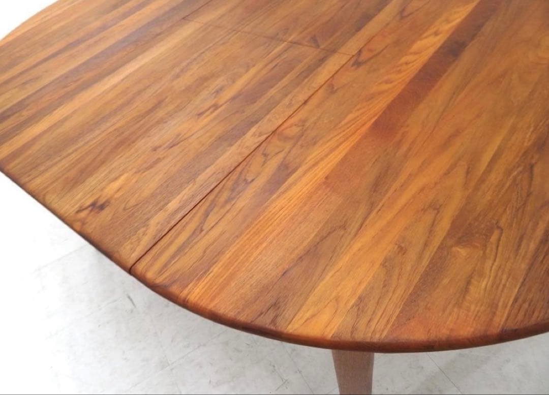 カンディハウス チーク材 無垢　伸長式ダイニングテーブル