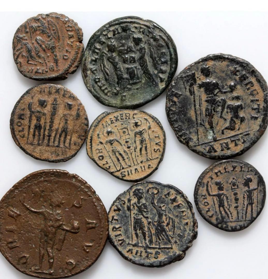 古代ローマコイン 8枚セットブロンズ&青銅貨 古代ローマのコイン