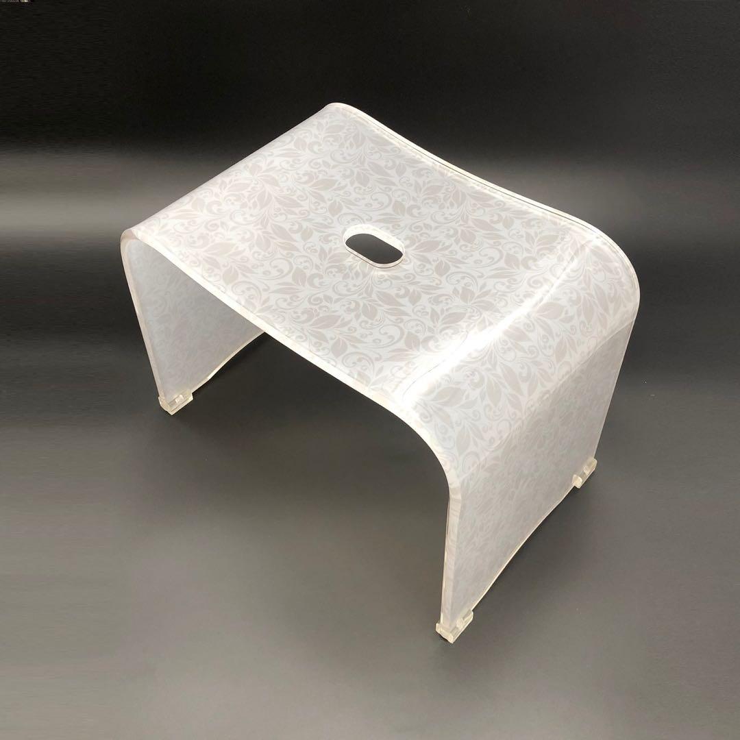 リーフ柄 アクリルLバスチェアH30㎝とL洗面器浴室用品全4点セット 楽天