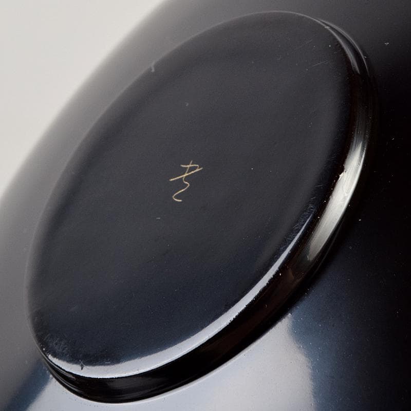 茶道具 輪島塗 三谷吾一作 花草沈金 茶托 五客 共箱 M R9469