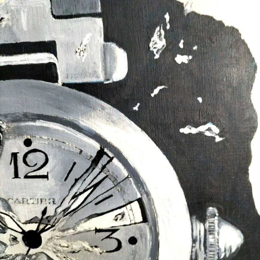 ⭐F10号⭐油彩⭐カッコイイ！時計の絵画⭐ Painting⭐インテリア⭐アート