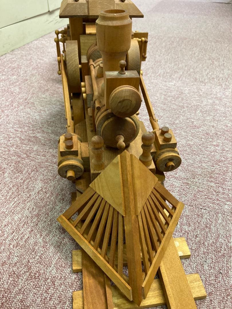 木製 蒸気機関車模型 約100cm レール付き