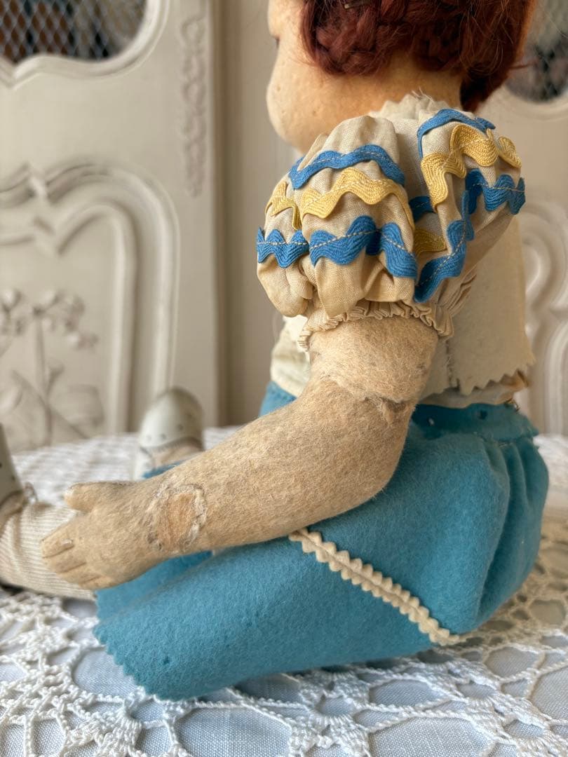 ♡ アンティーク 可愛い少女 オールド・レンチドール LENCI フェルト人形