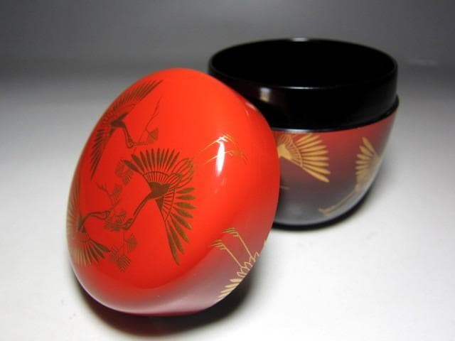 お値引中＞千家十職塗師 中村宗哲 松喰鶴大棗