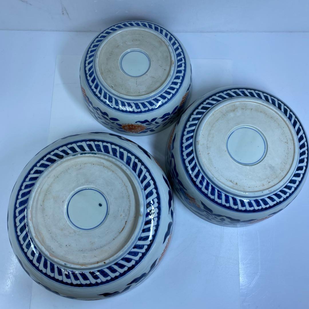 古伊万里 上手三ツ鉢 木箱付 東Y7-0217④トヒチサ