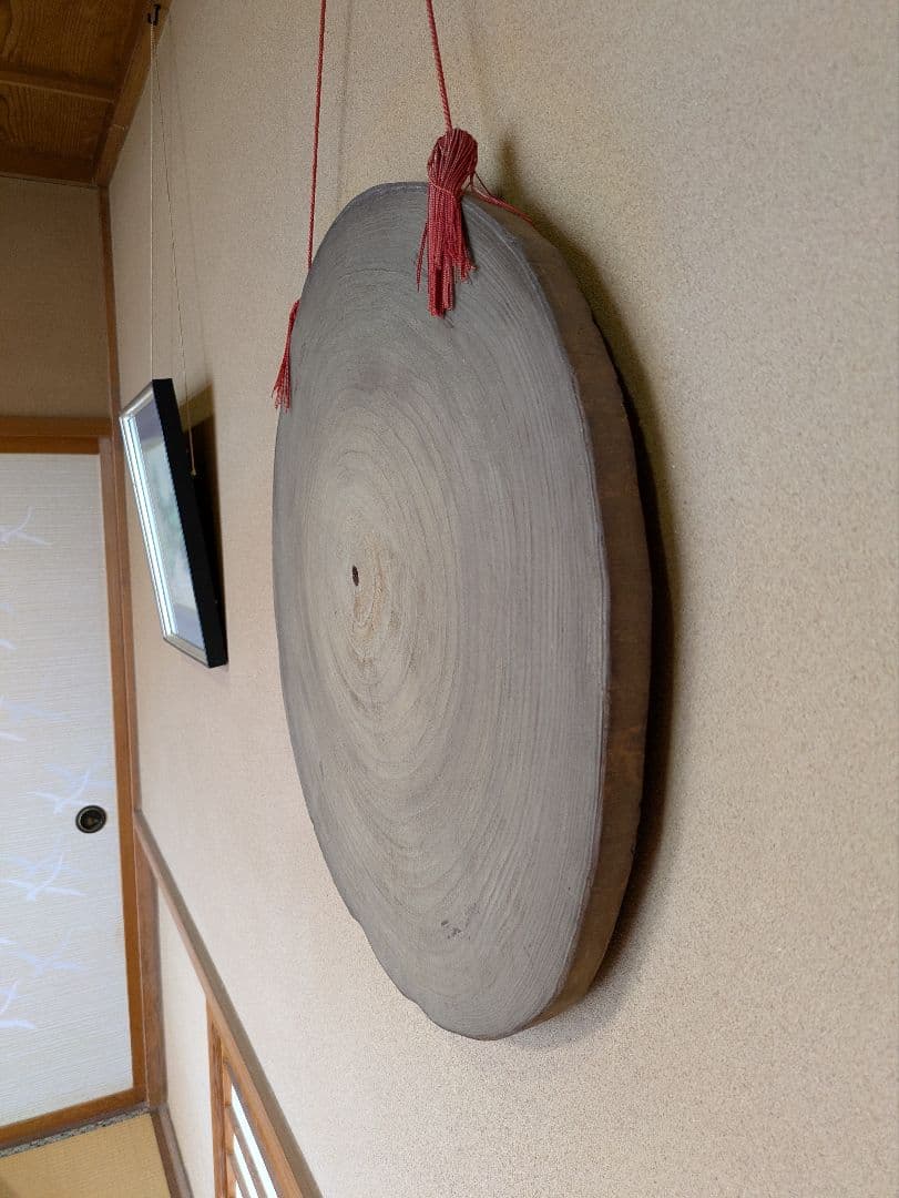 桐製 壁掛け 壁飾り 輪切り 年輪 床の間 玄関