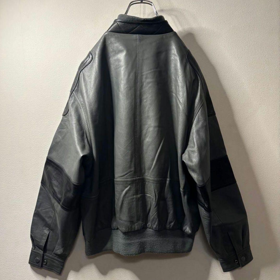 80's 90's vintage オーバーサイズ レザー ブルゾン ジャケット - メルカリ