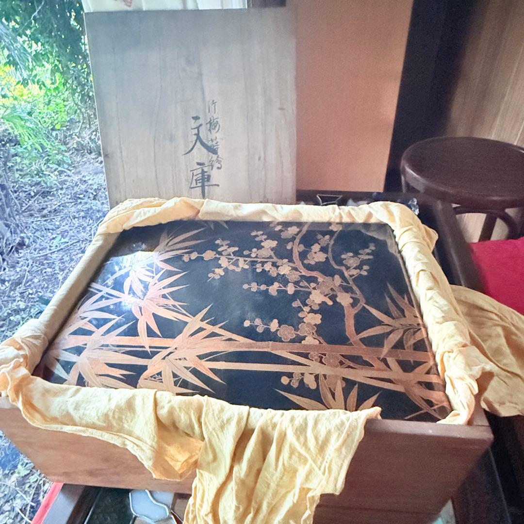 2213様感謝‼️JAPAN蒔絵天然木本漆 竹梅蒔絵 文箱料