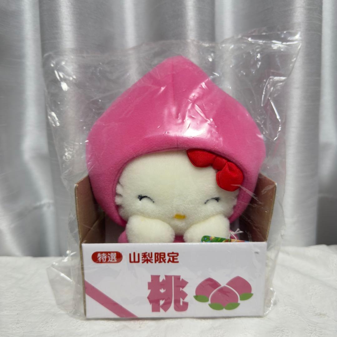 レアハローキティ 山梨 桃 マスコット 箱入り 着ぐるみ ぬいぐるみ