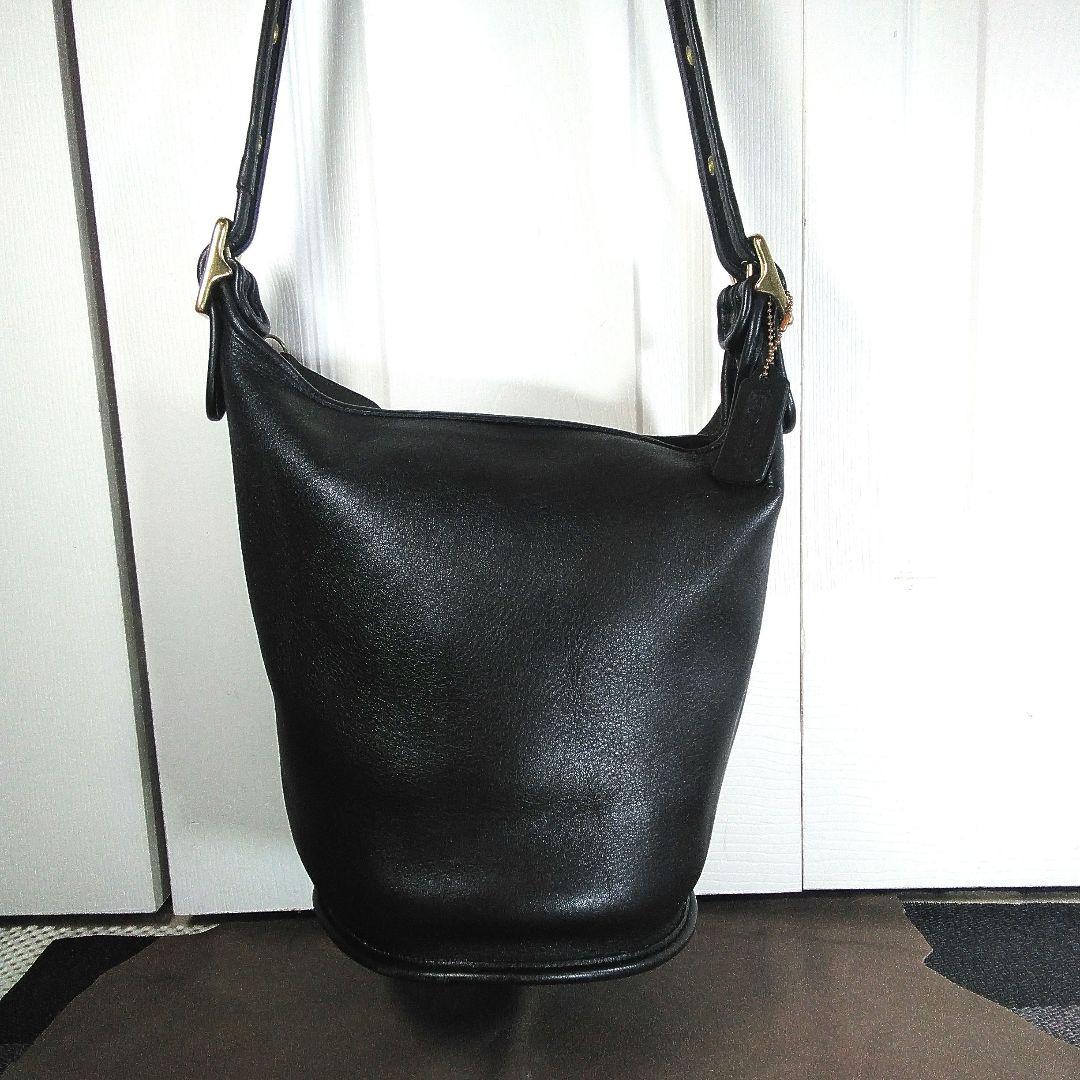 ❮USA製❯オールドCOACHレザーバケット型ショルダーバッグ