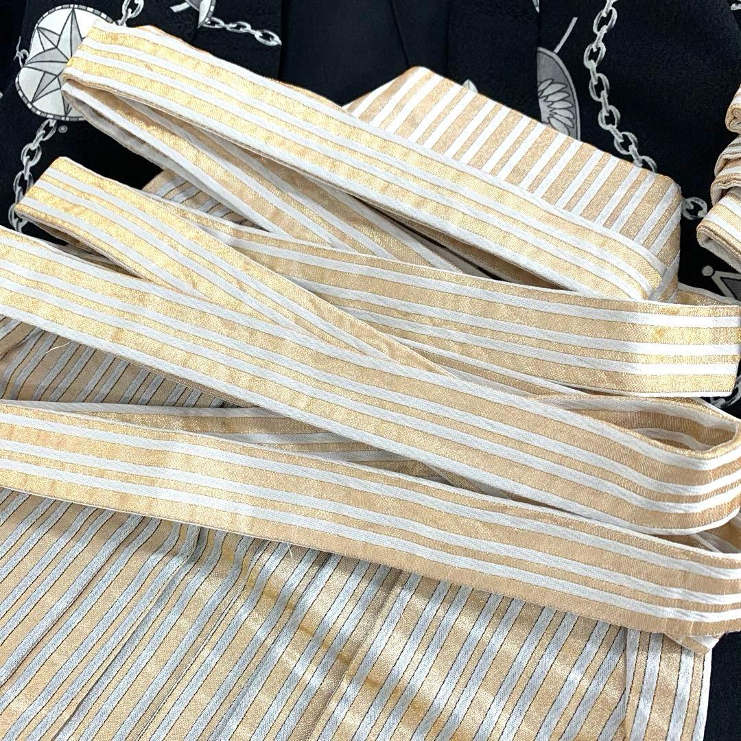 七五三 男の子 袴セット10点セット 3歳 記念 和装 黒×ゴールド