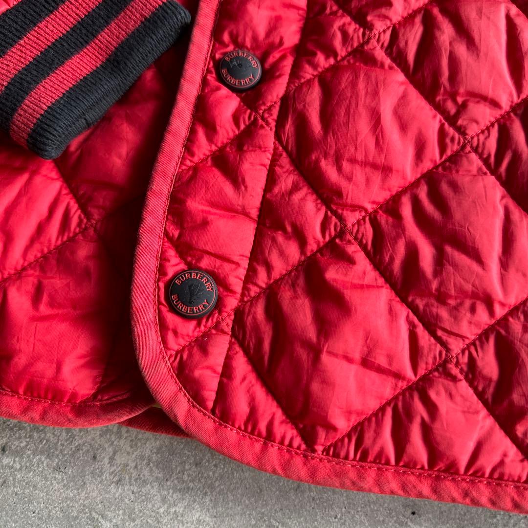送料無料)バーバリー/キッズ/キルティング/ブルゾン/赤