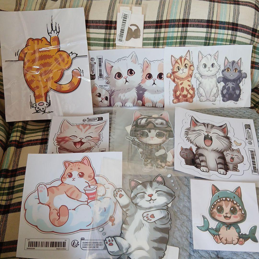 猫のイラストステッカーセット 10枚