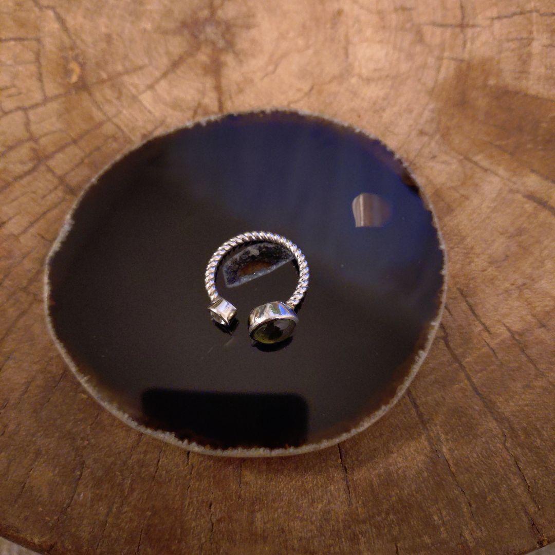 【お値下げ】モルダバイト✕ダンビュライト シルバーリング 13号