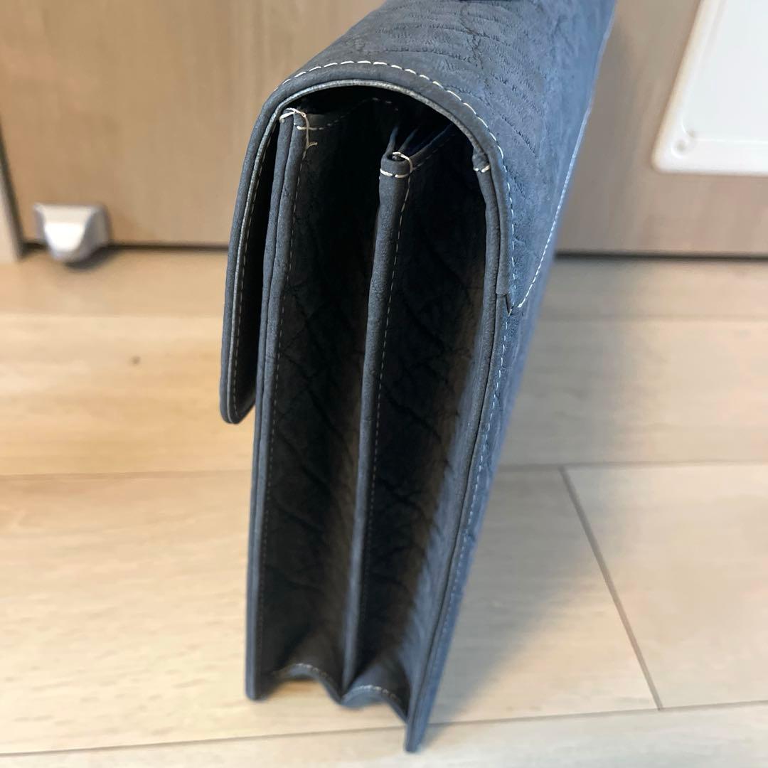 はなみ品✨️エレファントレザー エキゾチックレザー ビジネスバッグ グレー