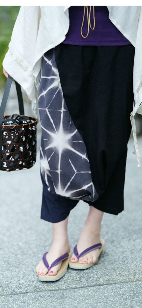 ソウソウ　SOU・ SOU たばた絞り 伊勢木綿 麻混 富士/雪花 麻の葉