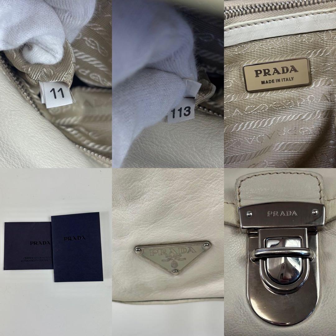 プラダ 三角ロゴ ショルダーバッグ ハンドバッグ 肩掛け Y2K ホワイト 白