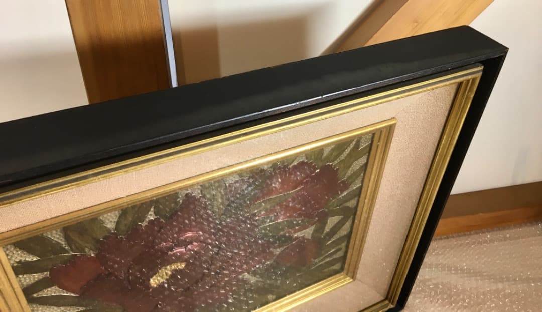 ○【彫金 緋牡丹】船越春秀 彫金打出 彫金 打ち出し 牡丹 傑作 金属工芸