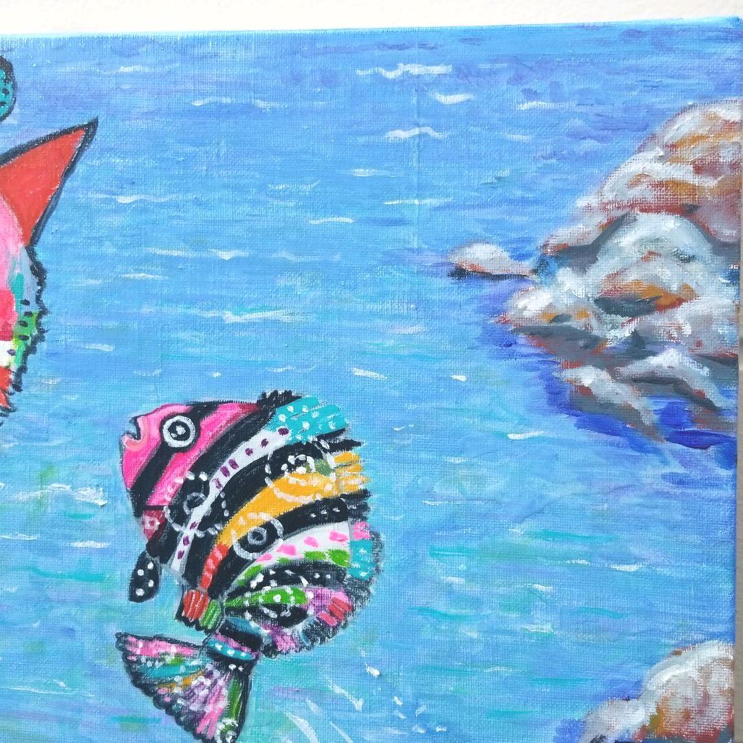 油絵 H様専用確認 海岸の岩場での運命のであい