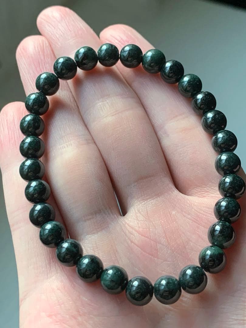 極上の糸魚川黒翡翠ブレスレット 上質黒ひすい ヒスイ 翡翠 ヒーリング