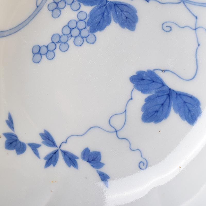 かず様専用 鍋島焼 藍鍋島 葡萄文 五寸皿 時代箱付 V