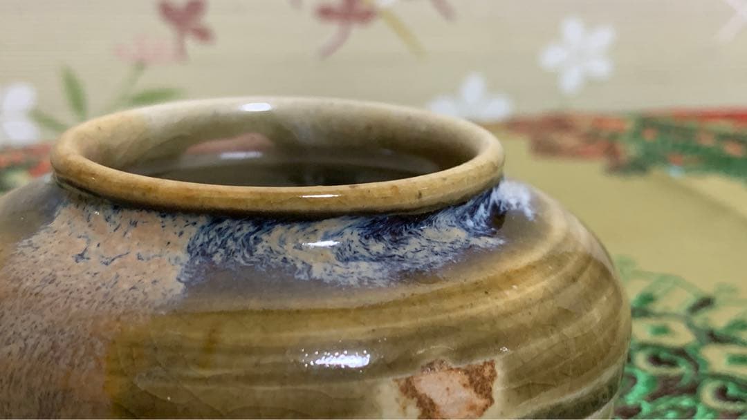 珍品　朝鮮唐津？窯変？大海茶入　棗　ナツメ　茶入　茶道具　蓋無し