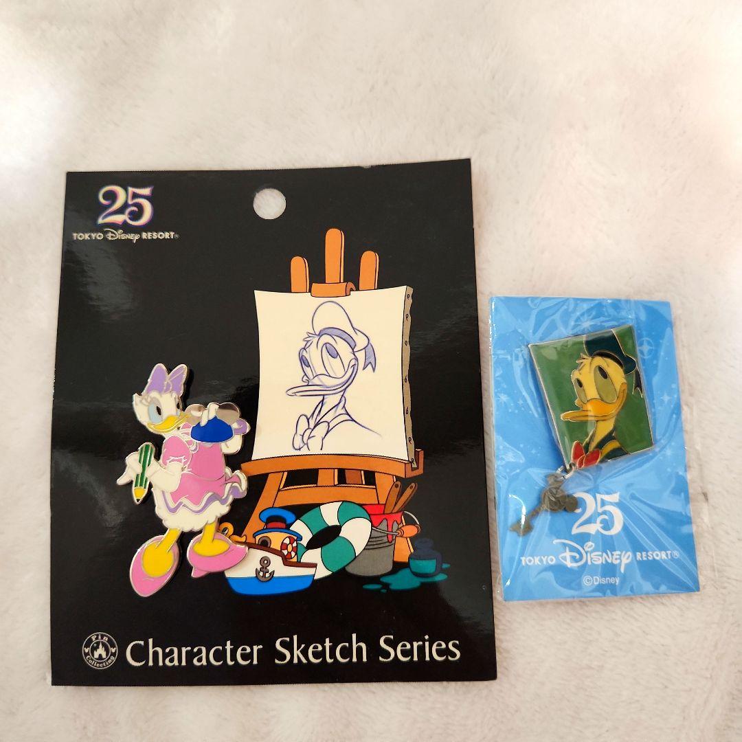 ディズニー ピンバッジ 25周年 キャラクタースケッチシリーズ ドナルド