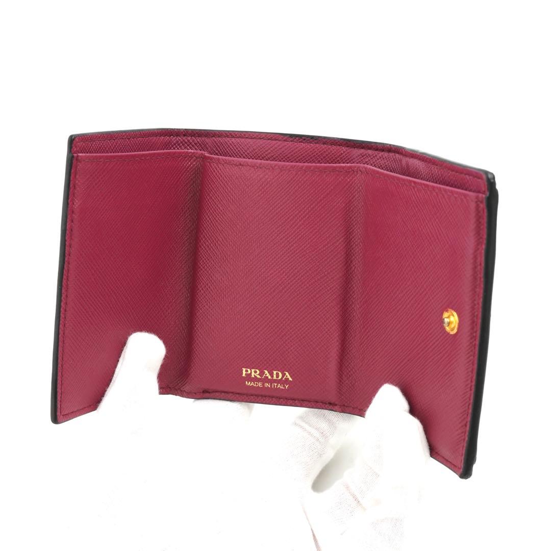 ✨未使用展示品✨ PRADA ミニ財布 サフィアーノレザー バイカラー 三つ折り