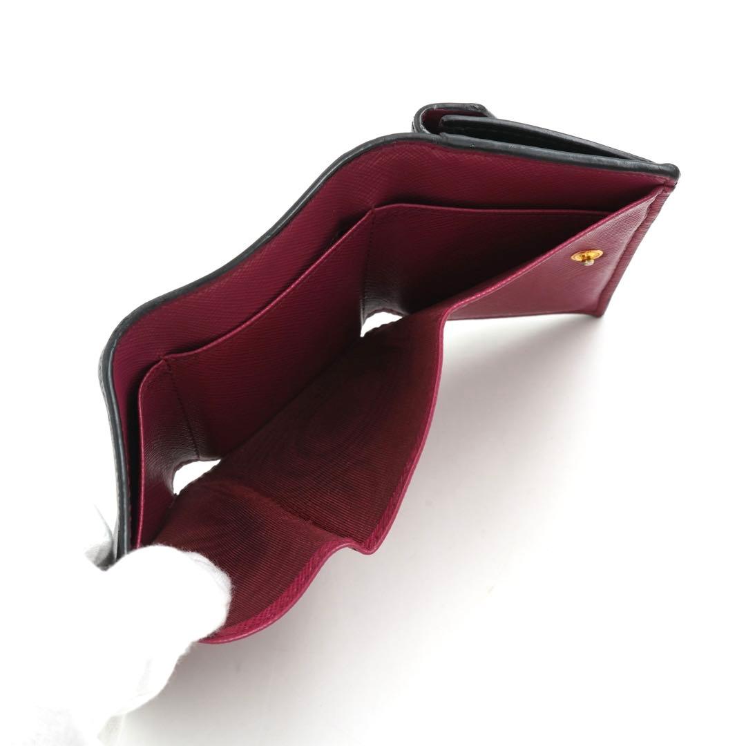 ✨未使用展示品✨ PRADA ミニ財布 サフィアーノレザー バイカラー 三つ折り