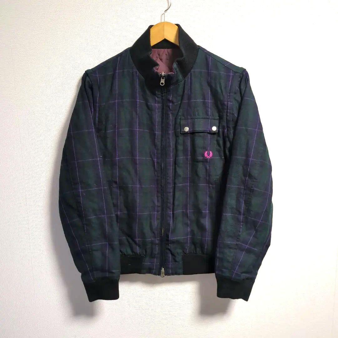 フレッドペリー 中綿ブルゾン リバーシブル 月桂樹 ロゴ チェック柄 L フレッドペリー 中綿ブルゾン リバーシブル 月桂樹 ロゴ チェック柄 L