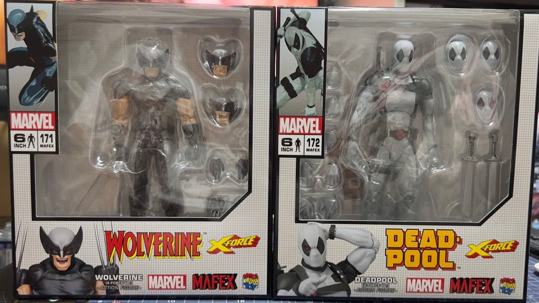 Mafex X Force ver. ウルヴァリン&デッドプールセット Xフォース版のウルヴァリンとデッドプールが可動フィギュアに