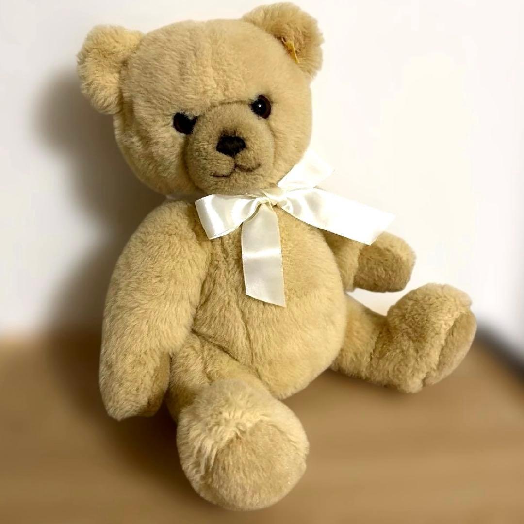 シュタイフのテディベア　28cm座高 ドイツ最高級ブランド　ジョイントやわらか♡