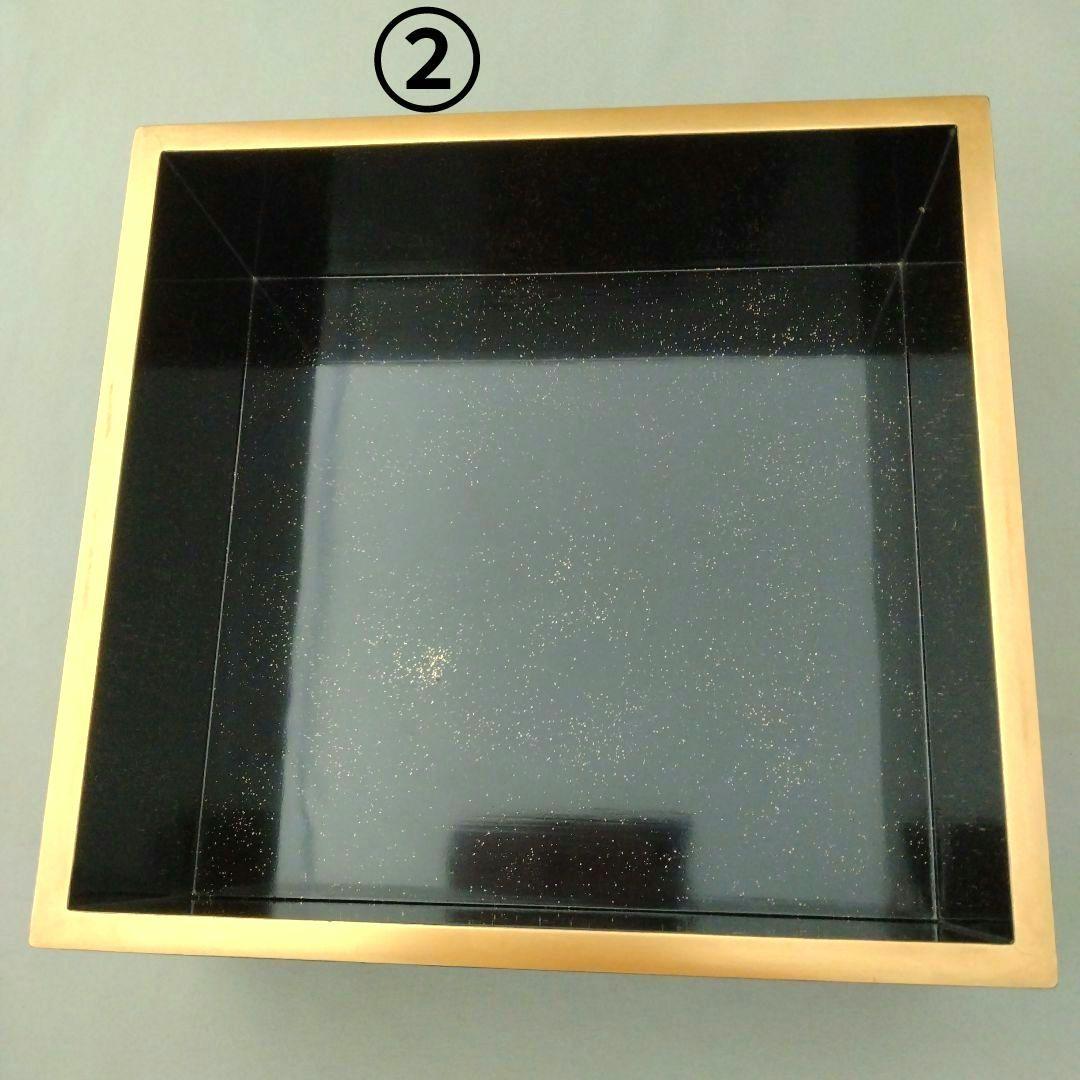 難あり　時代物　輪島塗　金蒔絵　重箱　二段重　家紋入　台付　木箱付