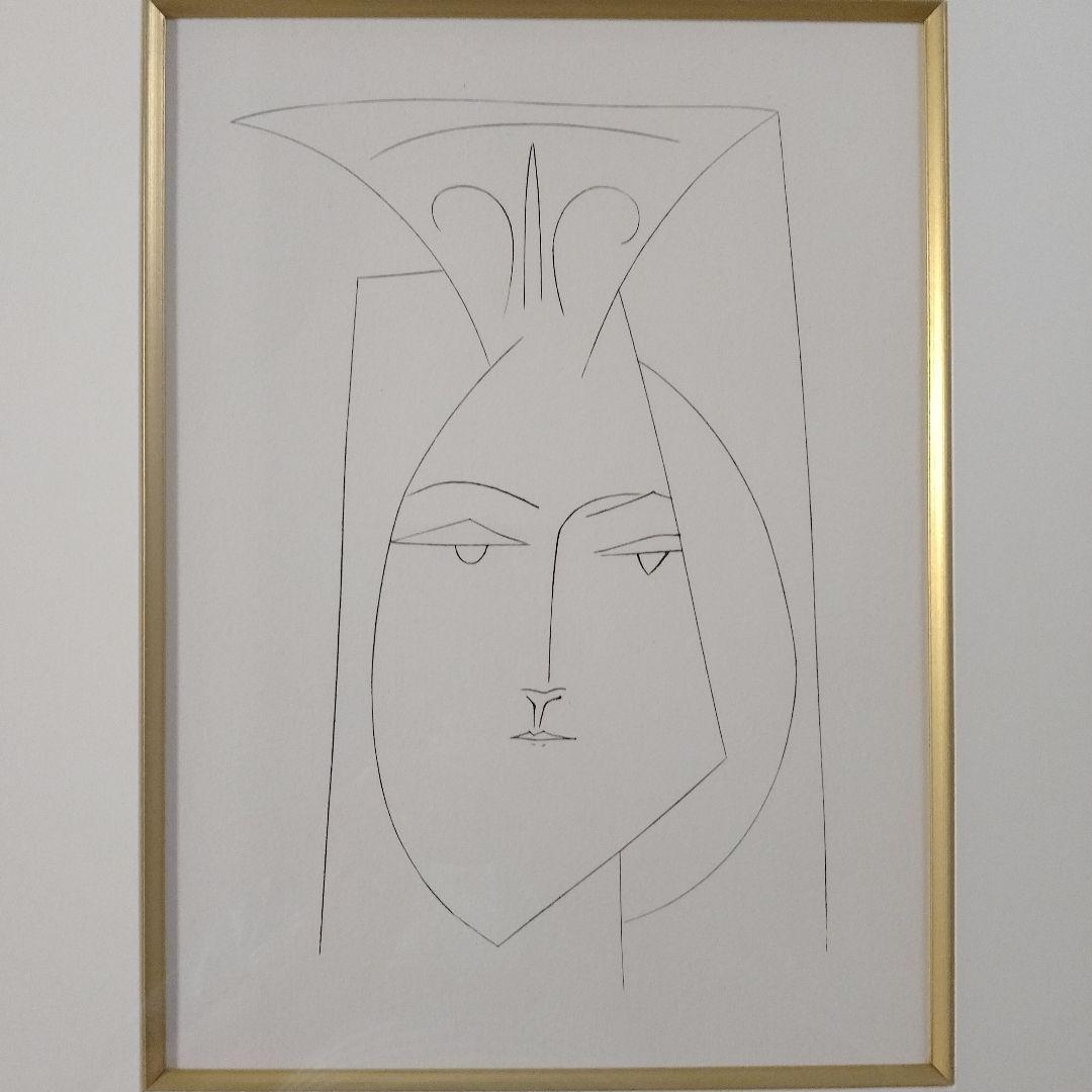 未使用 パブロ・ピカソ銅版画『マンティラをつけた女性の頭部』共箱