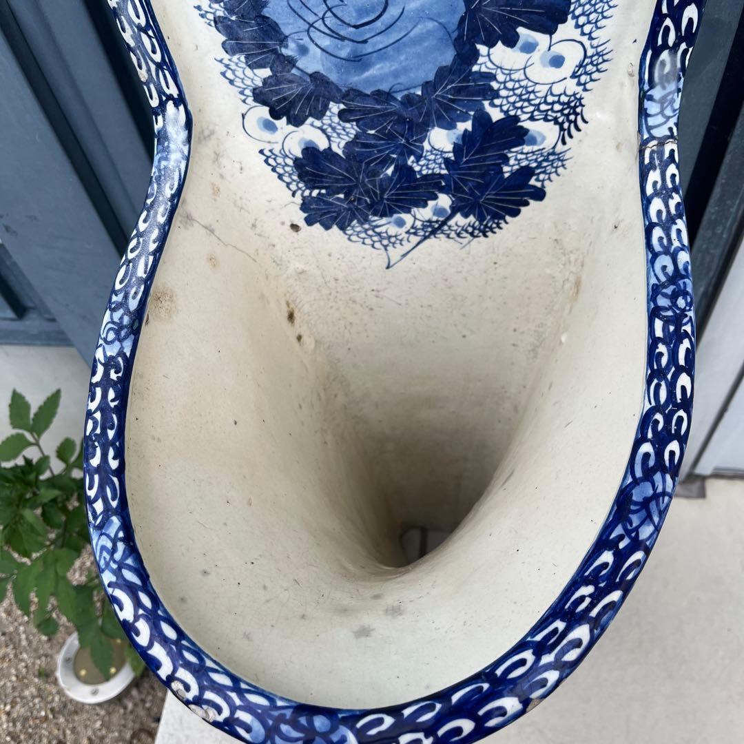 瀬戸本業窯　見立て鉢植え　花器　明治期