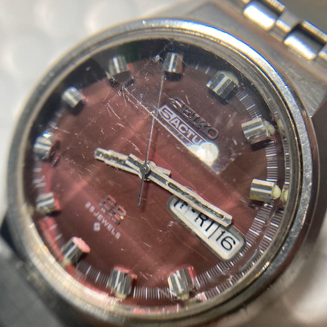 セイコー　5 アクタス　自動巻き　6106 カットガラス