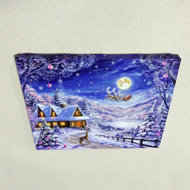 ぷ*あ様 【夜空を眺めて】アクリル画 F3 風景画 絵画 月灯」