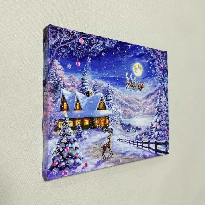 ぷ*あ様 【夜空を眺めて】アクリル画 F3 風景画 絵画