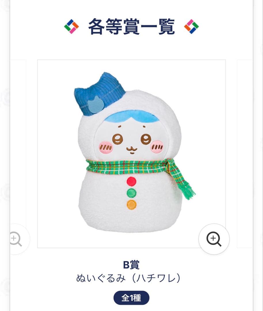 エニマイくじ ちいかわ ゆきだるまになっちゃった フルコンプセット