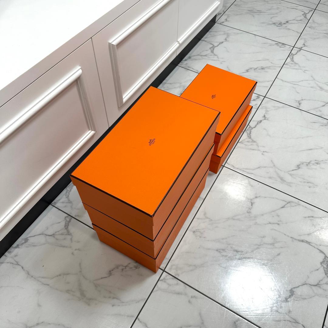 美品 シューズ用 HERMES エルメス オレンジ 空箱 5個セット