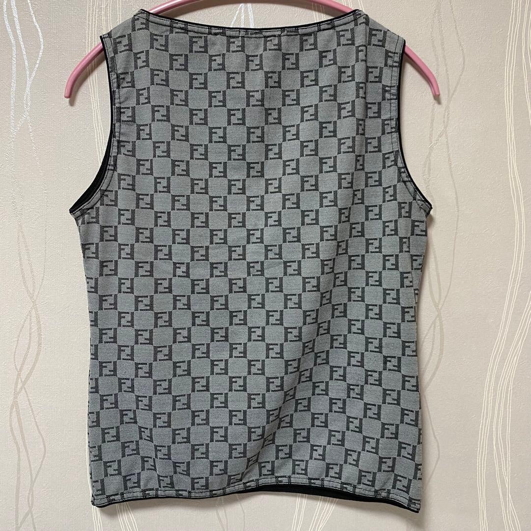 FENDI ズッカ柄 タンクトップ ベスト 42 ヴィンテージ グレー